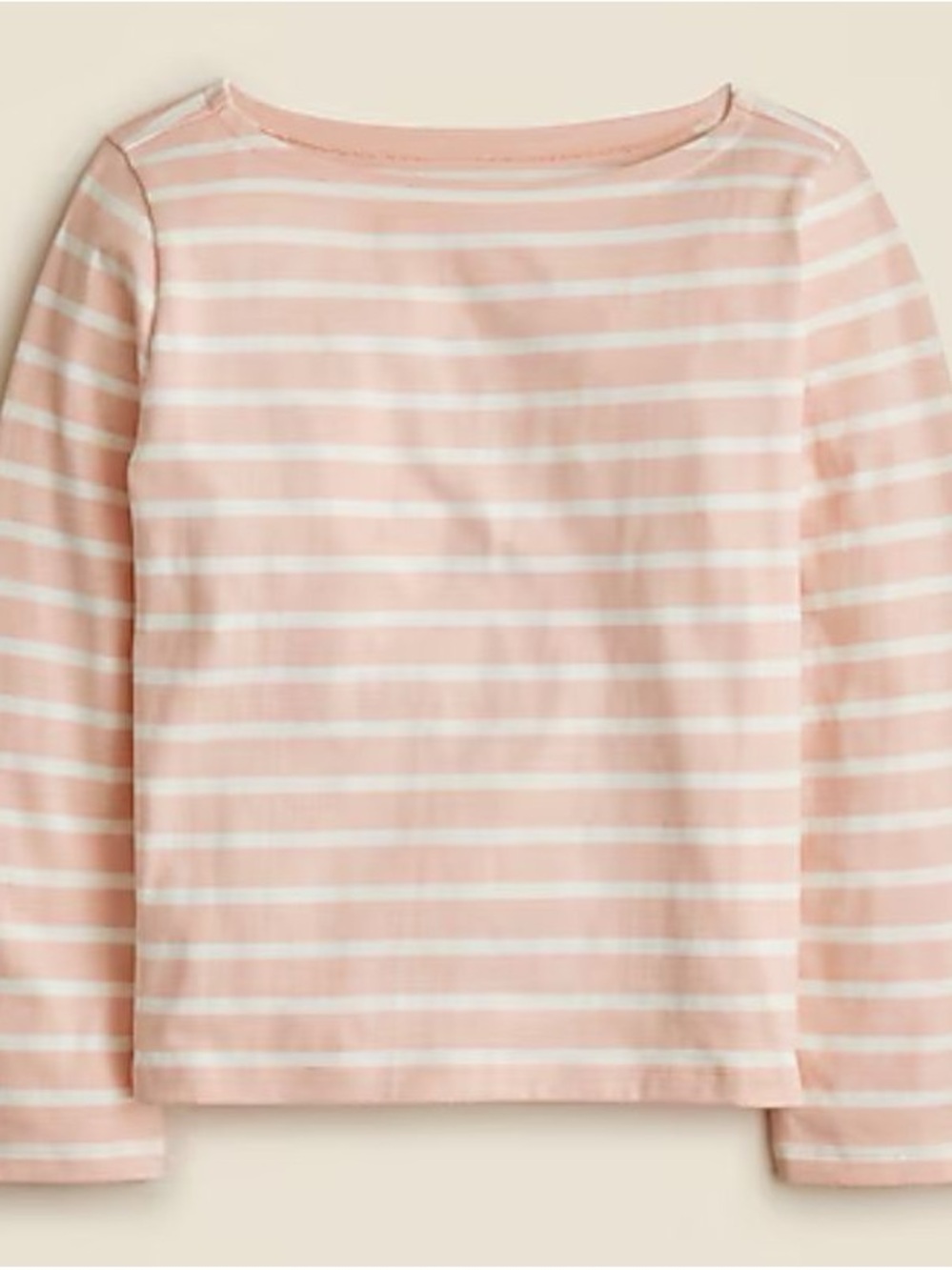 J. Crew Striped Long-Sleeve Tee in Pink and White